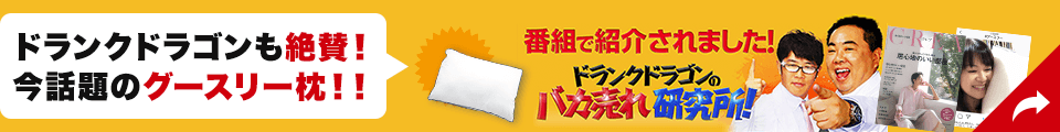 ドランクドラゴンも絶賛！！グースリー枕
